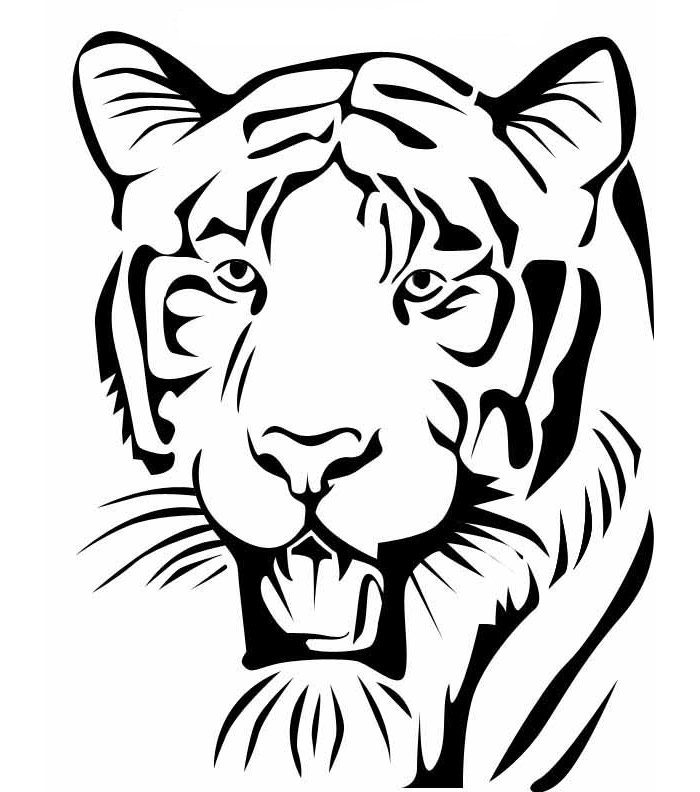 700x792 Tiger Face Stencil Group