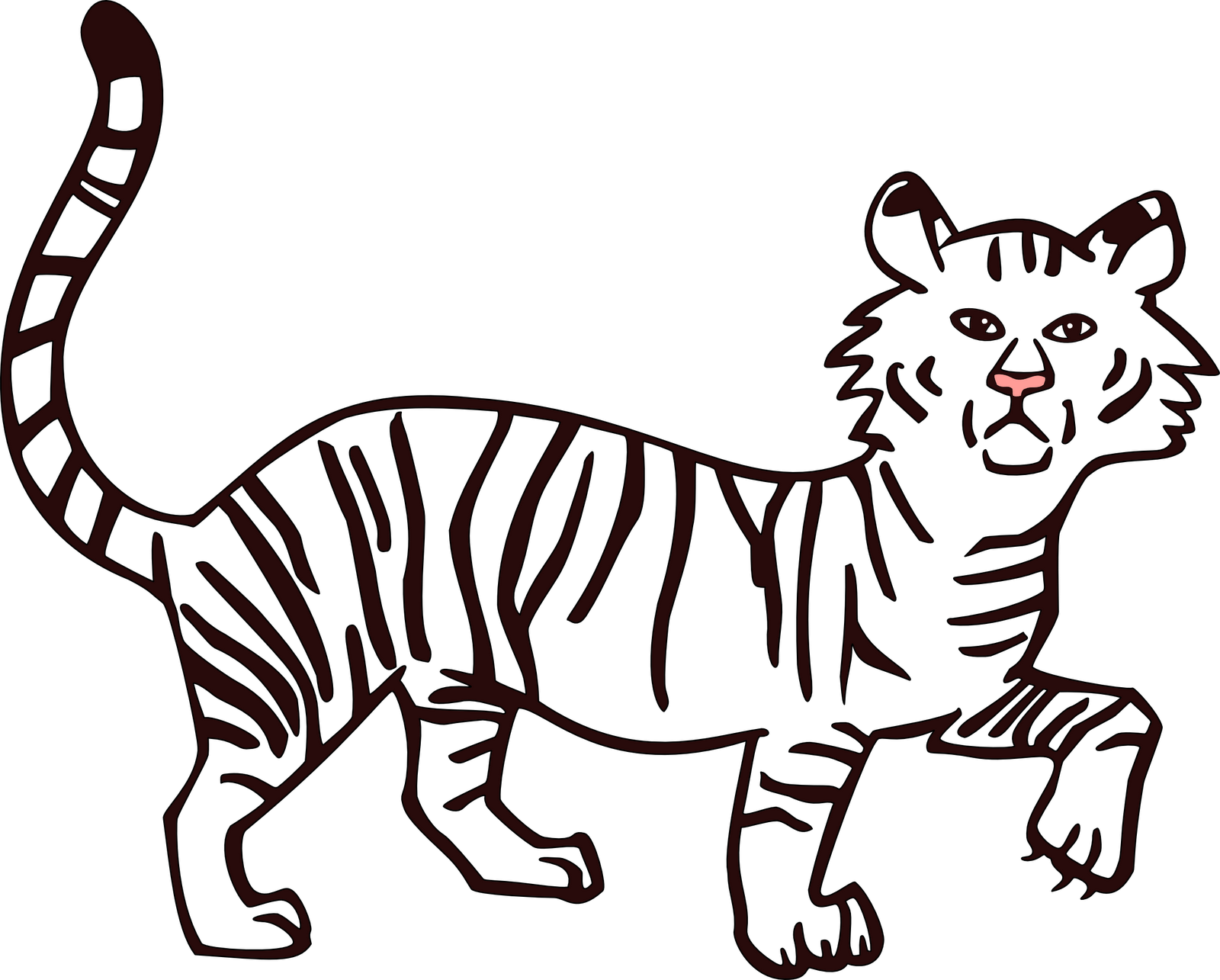 1600x1285 Tiger Outline Free