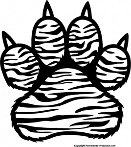268x300 Startling Tiger Paw Print Clip Art Free Prints Clipart