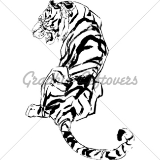 325x325 Sketch Vector Illustration Of Tiger Gl Stock Images