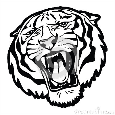 400x400 Small Roaring Tiger Head Clipart