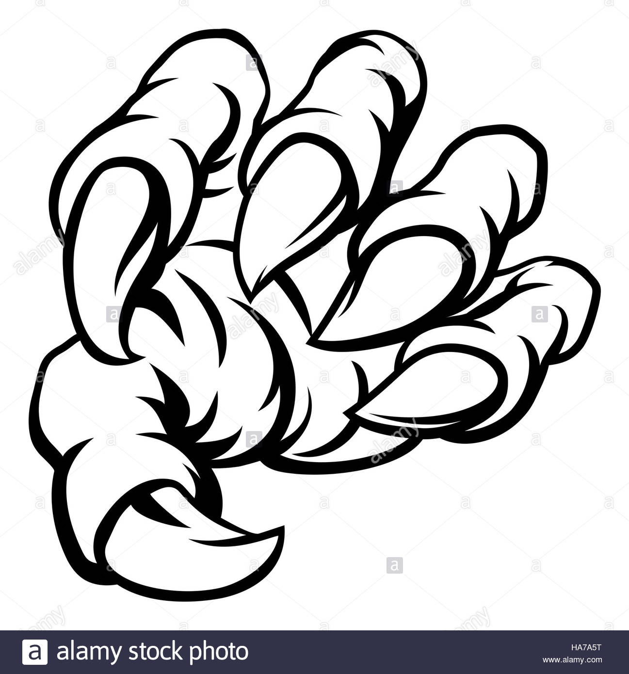 1297x1390 Cartoon Monster Claw Hand Stock Photo 126780804