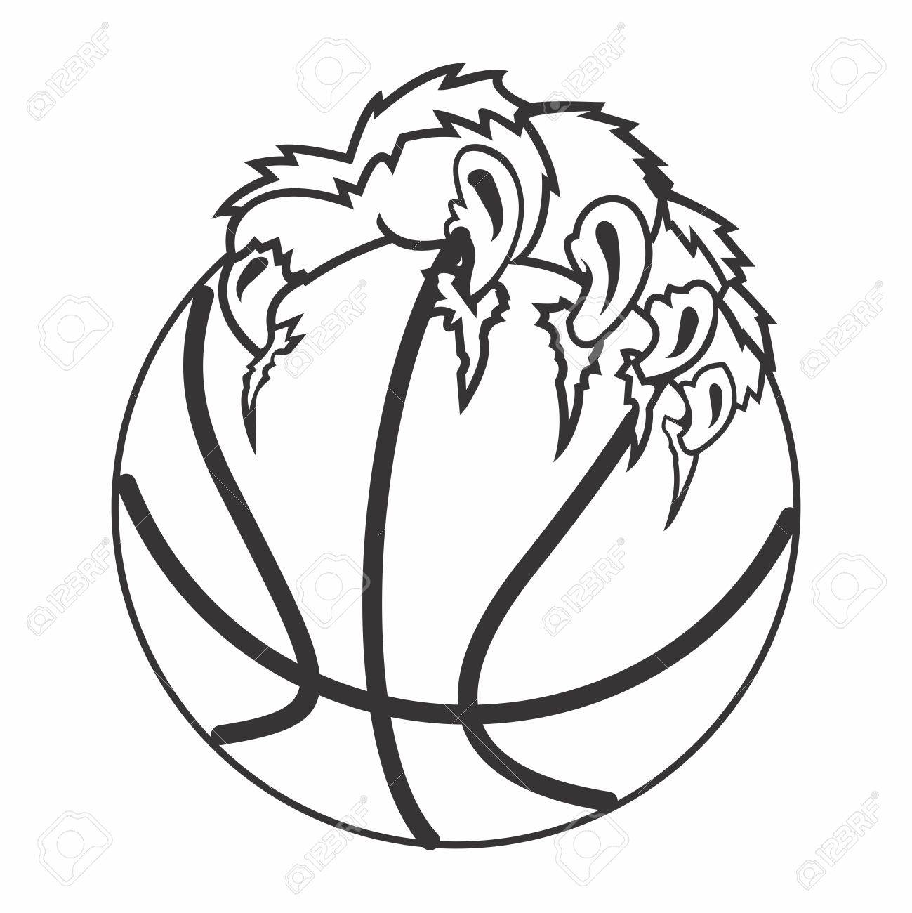 1299x1300 Vector Basketball And Claw Illustration, Isolated On White