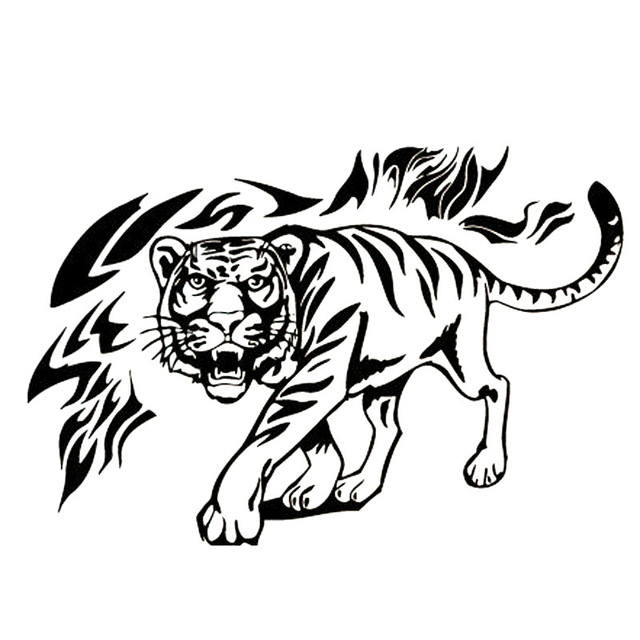 640x640 28x19cm Tiger Paper Tiger Pattern Car Stickers Body Stickers Cover