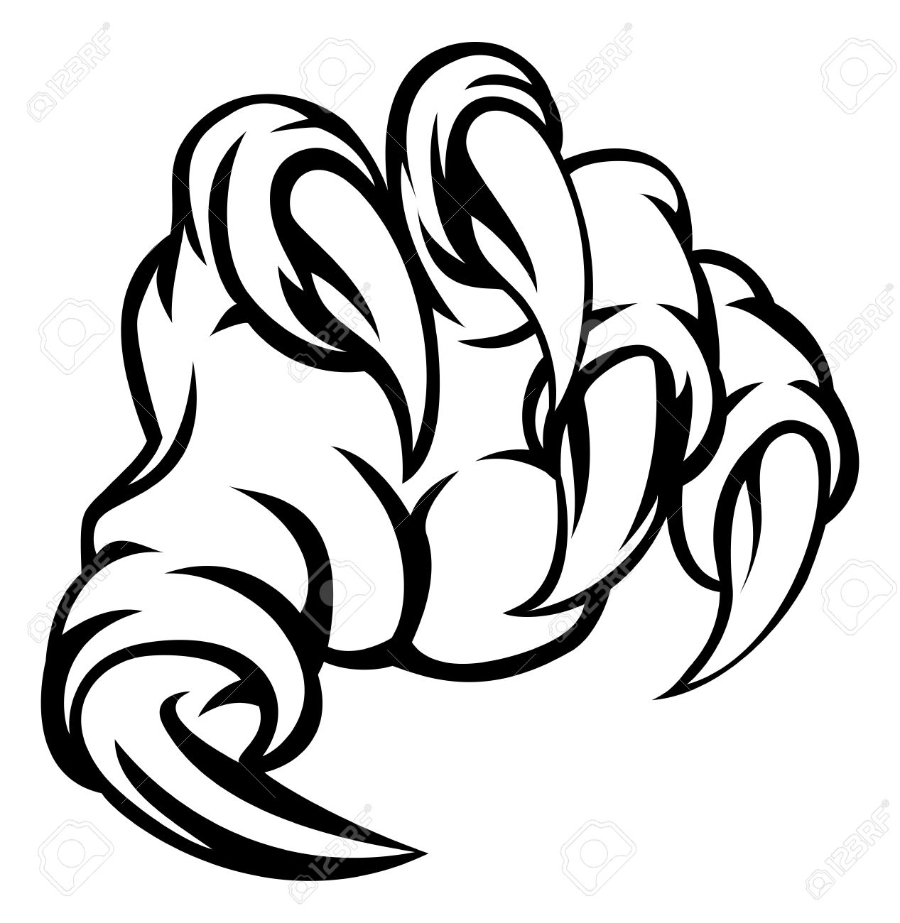 1267x1300 A Monster Claw Hand Illustration Royalty Free Cliparts, Vectors