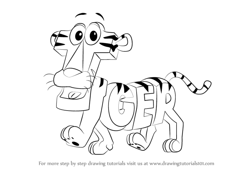 800x565 Learn How To Draw Tiger From Wordworld (Wordworld) Step By Step