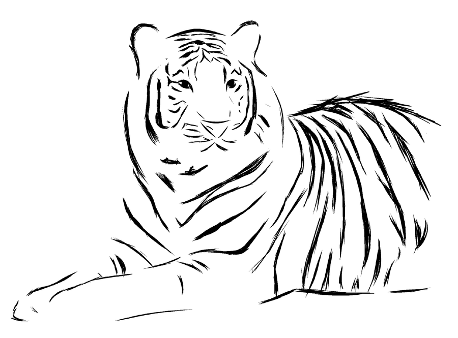 900x665 Tiger Tattoo Design By Seranatis