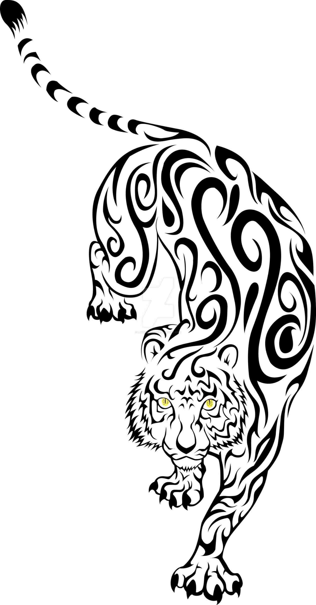 1264x2417 Tiger Tattoo By Mtbrainzxd On Head Vector Illustration