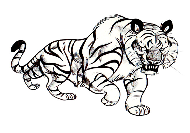 650x453 Big Tiger By Meldraws