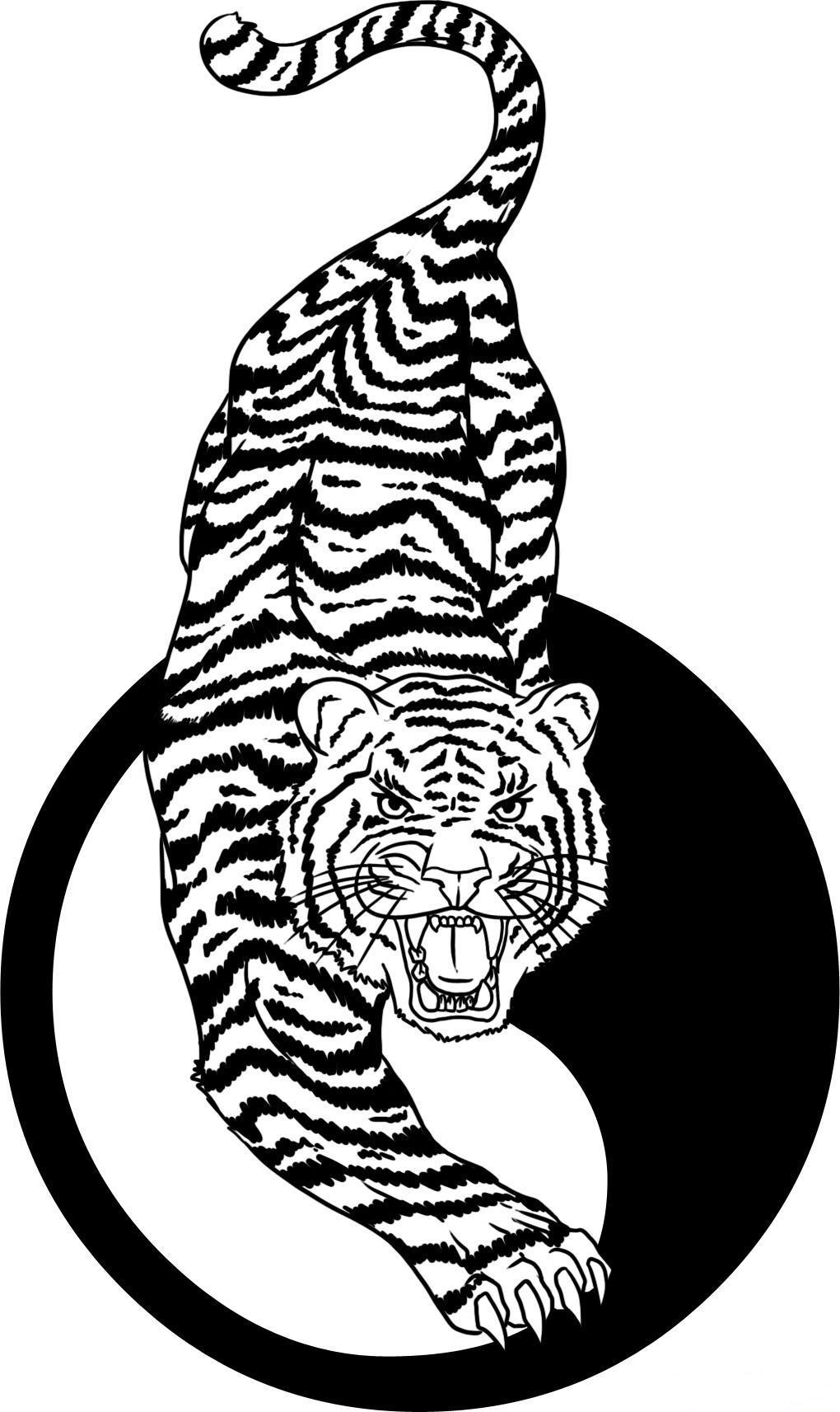 1020x1713 Line Drawings Of Yin Yang Chinese Tiger And Yin Yang Tattoo