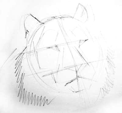 400x372 How To Draw A Tiger Face