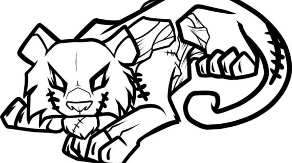 570x320 Easy To Draw Tiger How To Draw A Zombie Tiger Zombie Tiger Step
