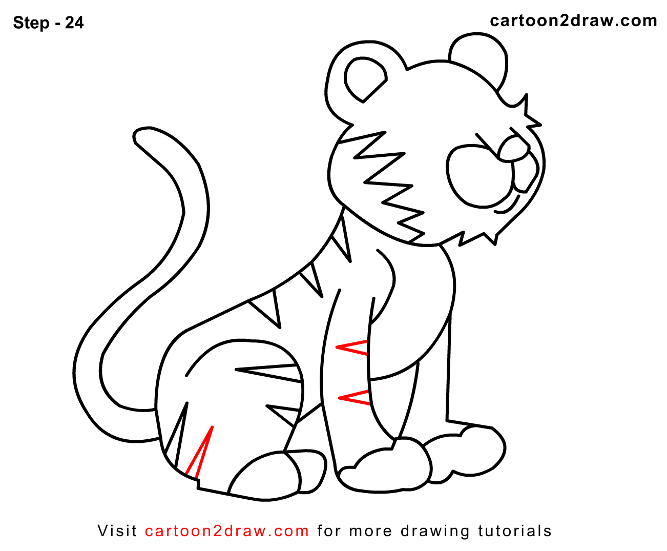 1302x1075 Cartoondraw How To Draw Cartoon Tiger Step By For Kids Adult