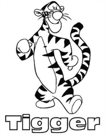 365x470 Tigger Posing Above His Name In Black And White