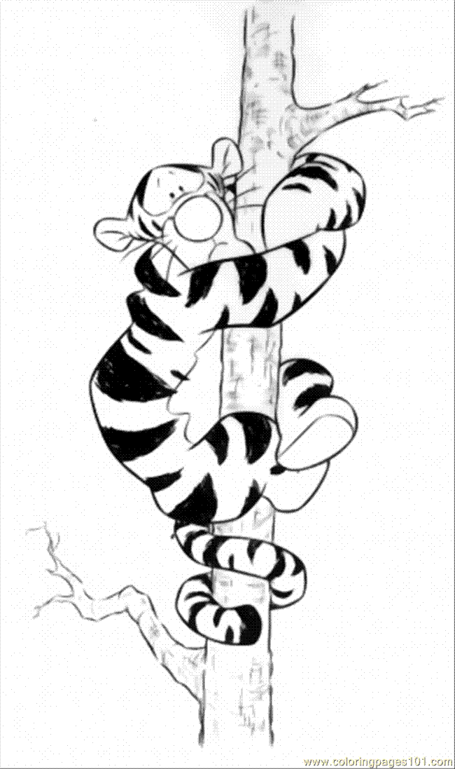 650x1097 Tigger Hug A Tree Coloring Page