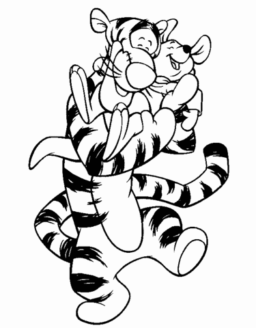 375x480 Tigger Hugged Piglet Coloring Page Free Printable Coloring Pages