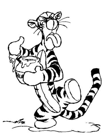 374x480 Tigger Tastes The Honey Coloring Page Free Printable Coloring Pages