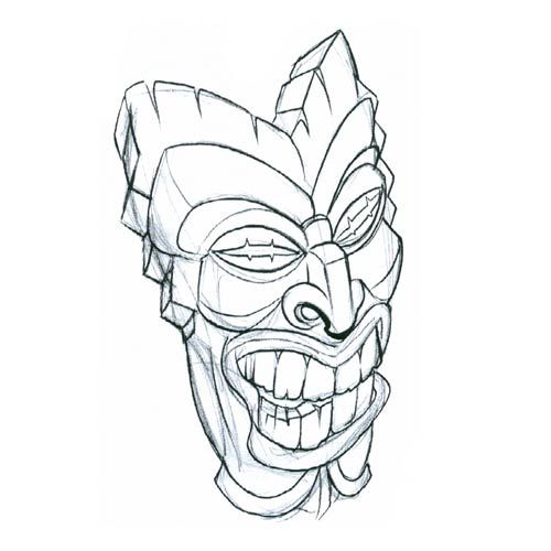 500x500 Draw A Tiki Tattoo Pictures To Pin On Awesome Tattoos