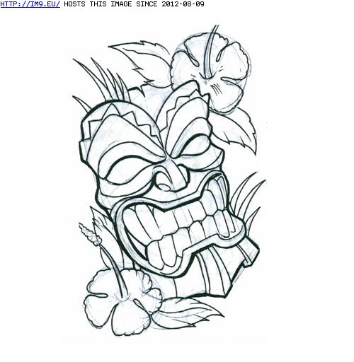 500x512 Tiki Mask Printable
