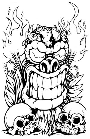 300x463 Tiki Flash By Monsterink On Drawings