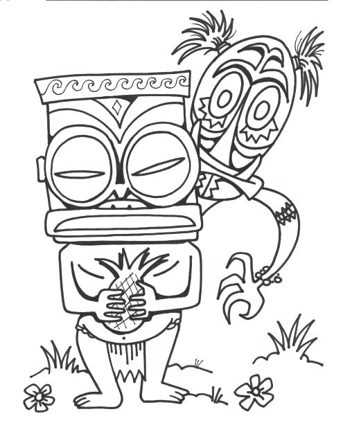 495x640 Tiki Mask Coloring Pages