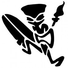 220x220 Tiki Surfer With Torch Decal