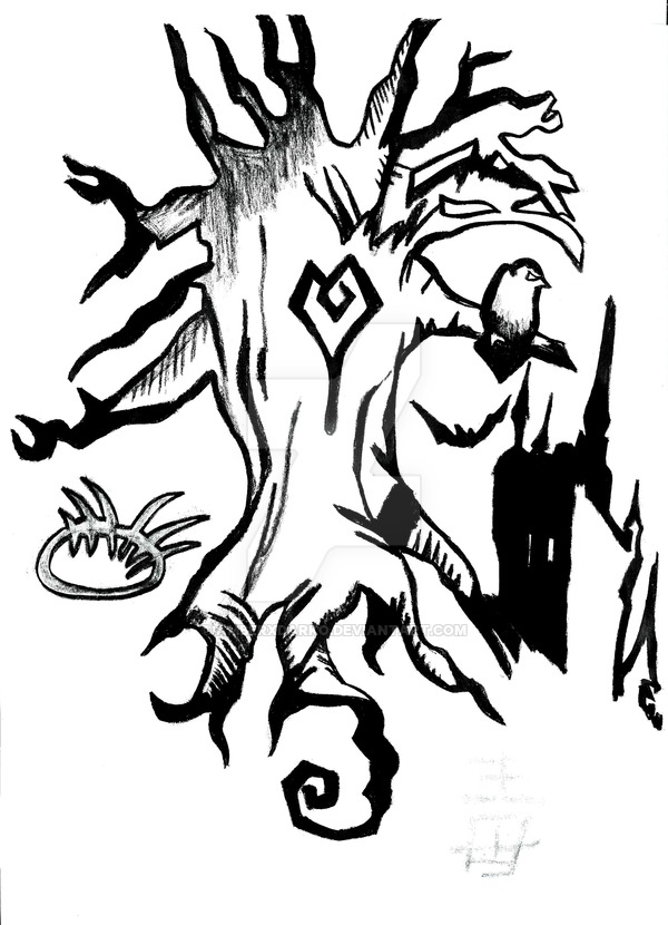 600x830 Tim Burton Tree Tattoo Design By Amberxdarko + The Creepy Design