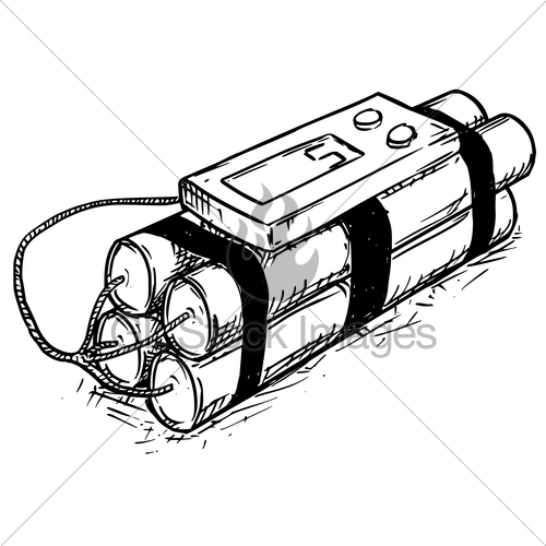 500x500 Cartoon Vector Of Time Bomb With Digital Display Gl Stock Images