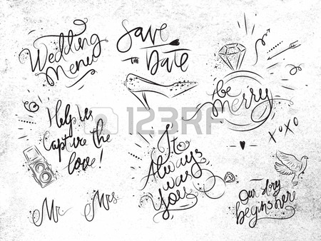 450x338 Timeline Menu Wedding Theme Drawing With White Ink