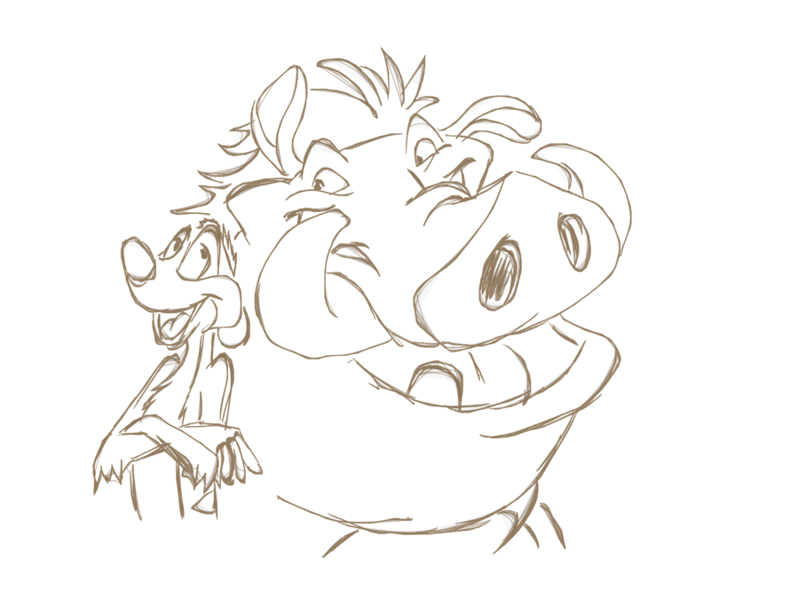900x675 Timon And Pumbaa Sketch By Thesa V