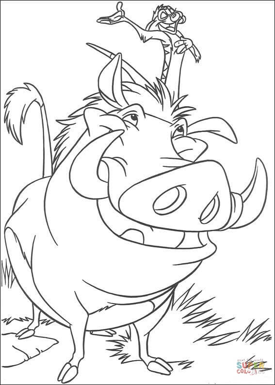 567x794 Timon And Pumbaa Coloring Page Free Printable Coloring Pages