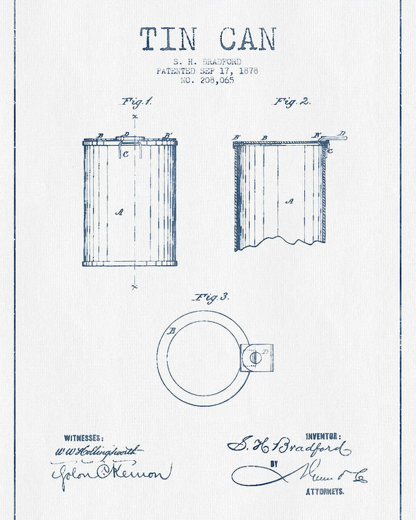600x749 Tin Can Patent Drawing From 1878