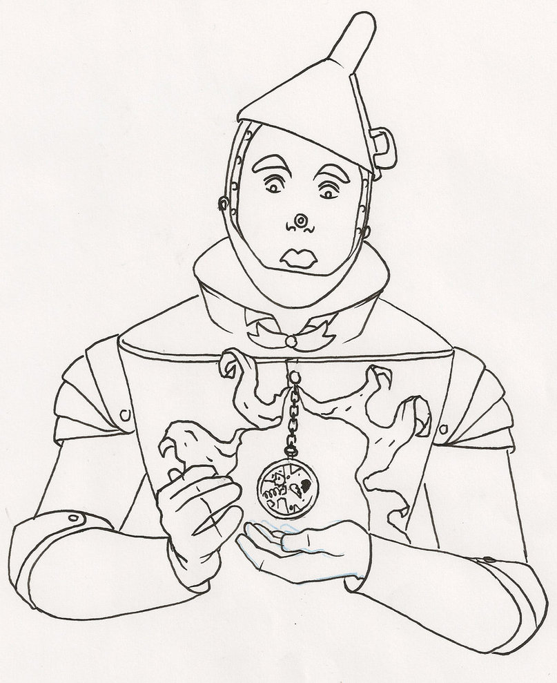 807x989 Tin Man Line Art By Thedanika