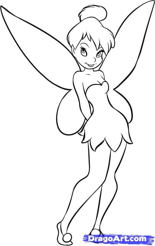 509x805 How To Draw Tinkerbell, Step By Step, Disney Characters, Cartoons