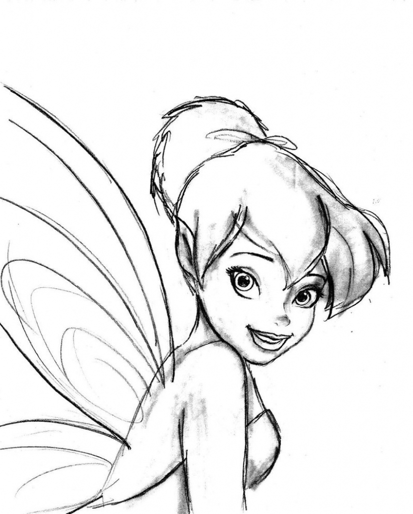 823x1024 Tinker Bell Drawing Tinkerbell Drawing In Pencil Tinker Bell