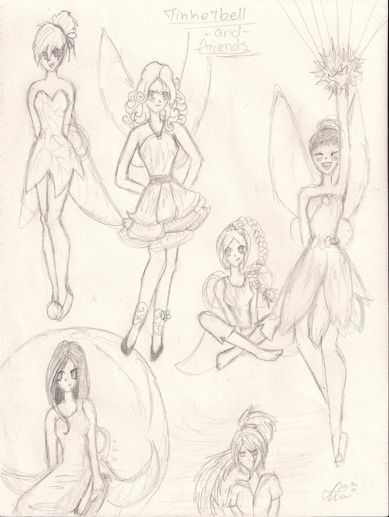 775x1030 Tinkerbell And Friends (Sketches) By P L U M B U M