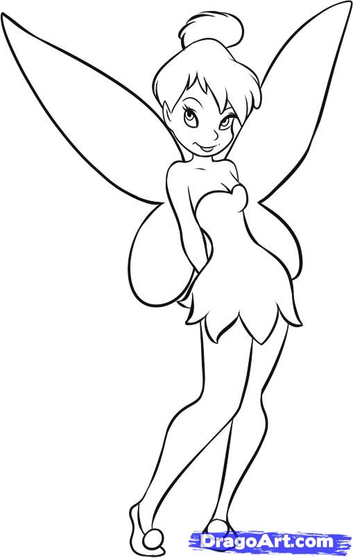 509x805 How To Draw Tinkerbell, Step By Step, Disney Characters, Cartoons