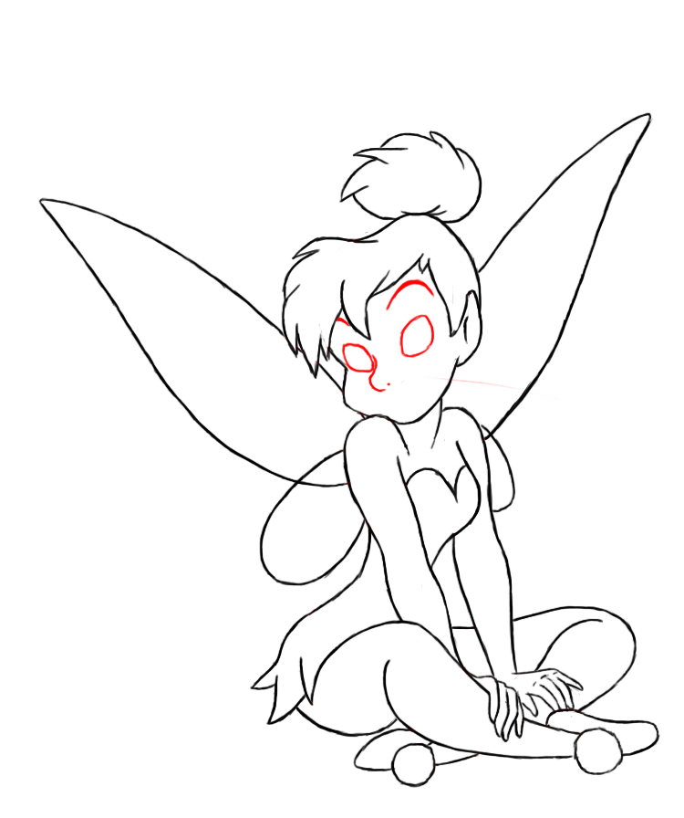 750x896 How To Draw Tinkerbell