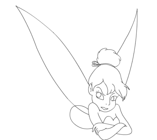 530x473 Cute Tinkerbell Coloring Pages