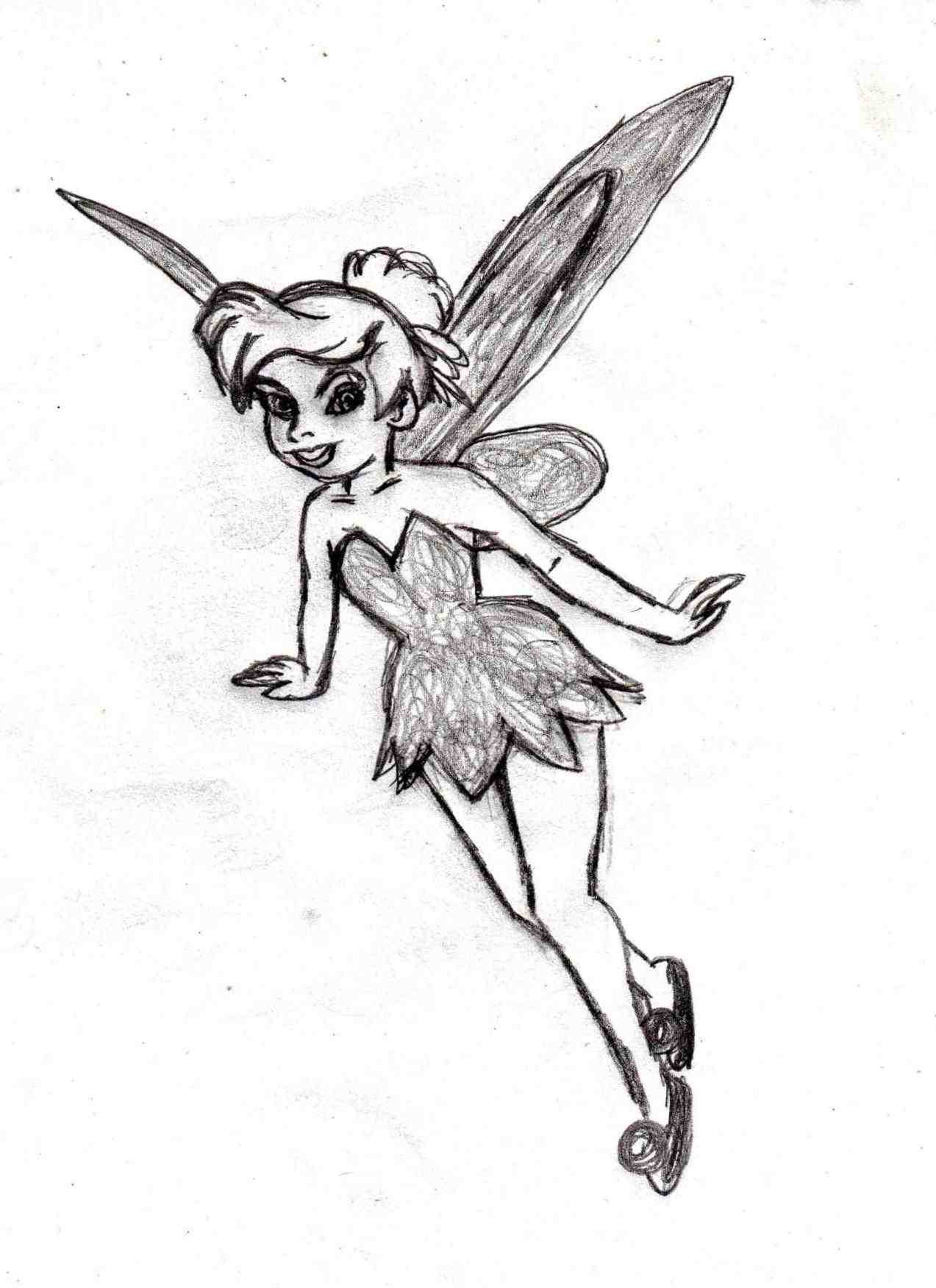 1273x1751 Easy Pencil Drawings Of Tinkerbell