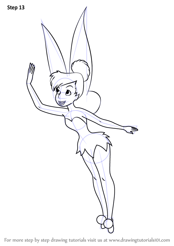 598x844 Learn How To Draw Tinkerbell From Peter Pan (Peter Pan) Step By