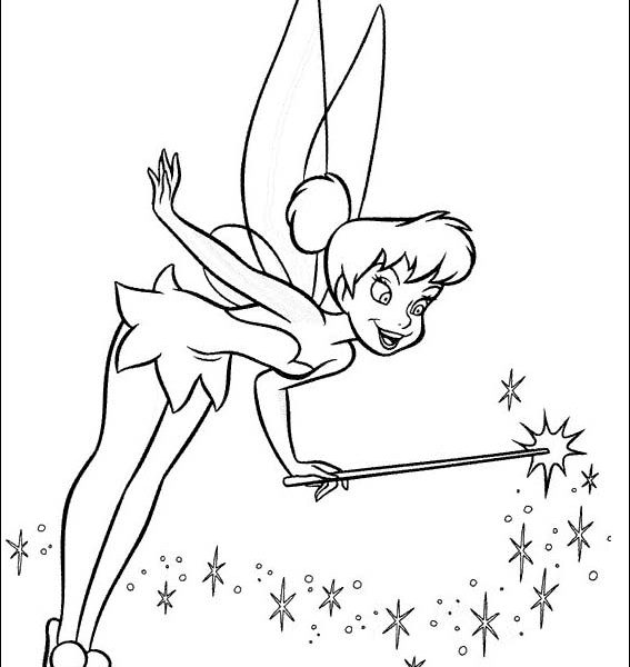 567x600 Picture Of Tinkerbell To Color Kids Coloring Page