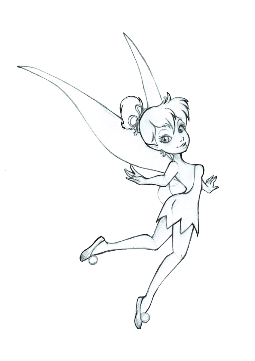 848x1200 Tinkerbell Fairy Drawing