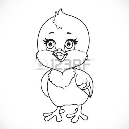 450x449 Cute Little Yellow Cartoon Chicken Isolated On A White Background