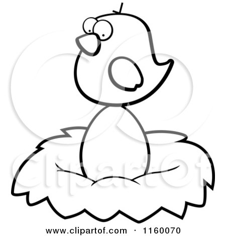 450x470 Cartoon Clipart Of A Black And White Tiny Bird Sitting On A Large