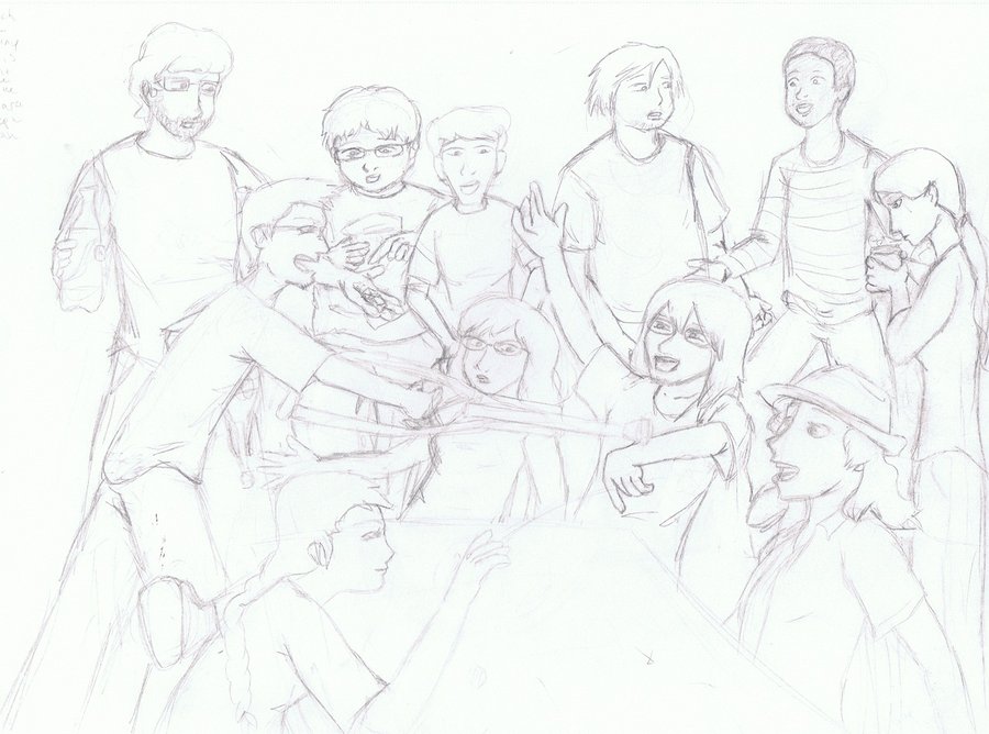 900x668 Me And My Friends Sketch By Tiny Ruffian