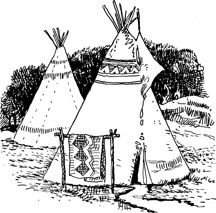 880x866 Coloring Page Tipi