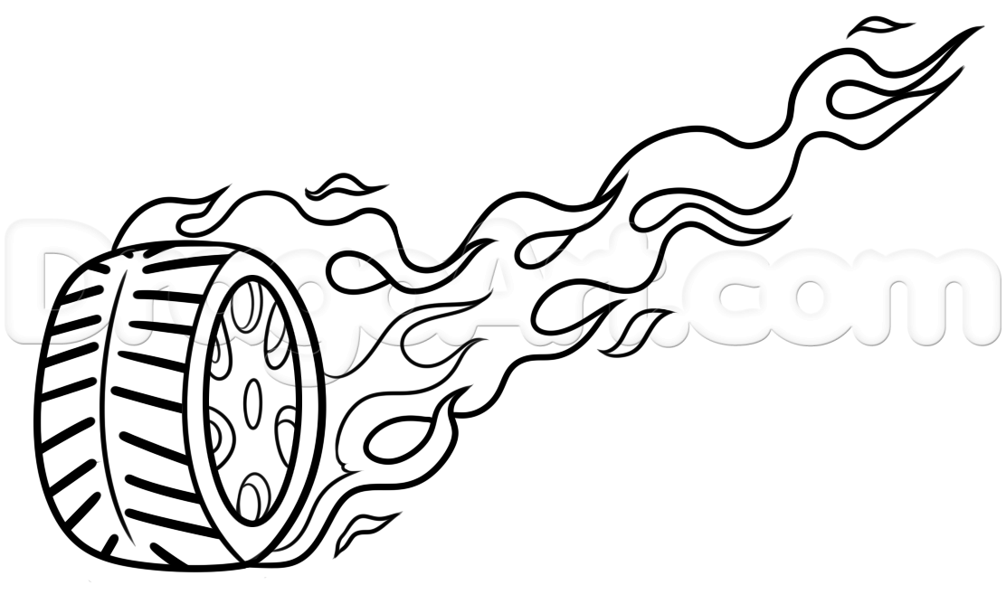 1112x668 Line Drawing Of Fire Burning Tire Driving While Black