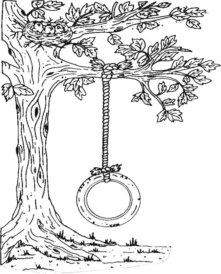 725x900 Tire Swing Coloring Page