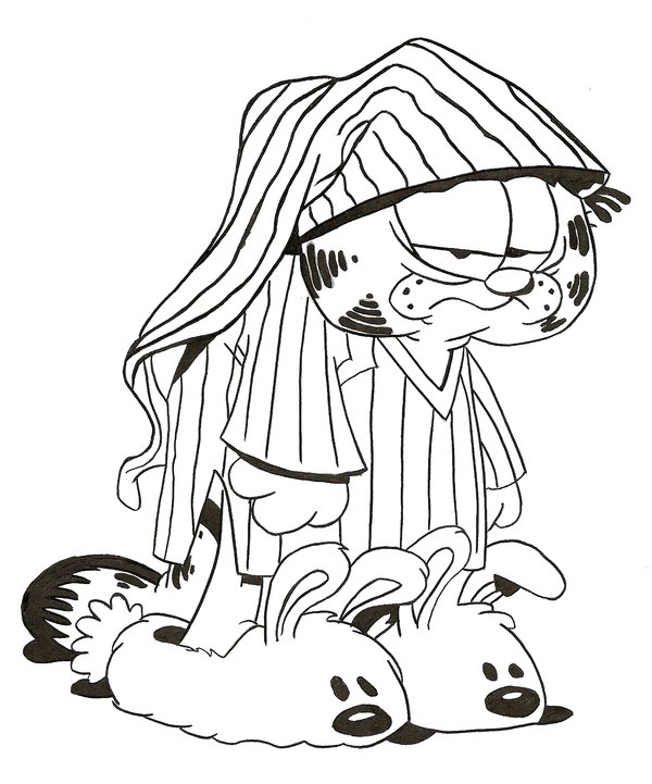 600x721 Tired Grumpy Garfield By Skipbear